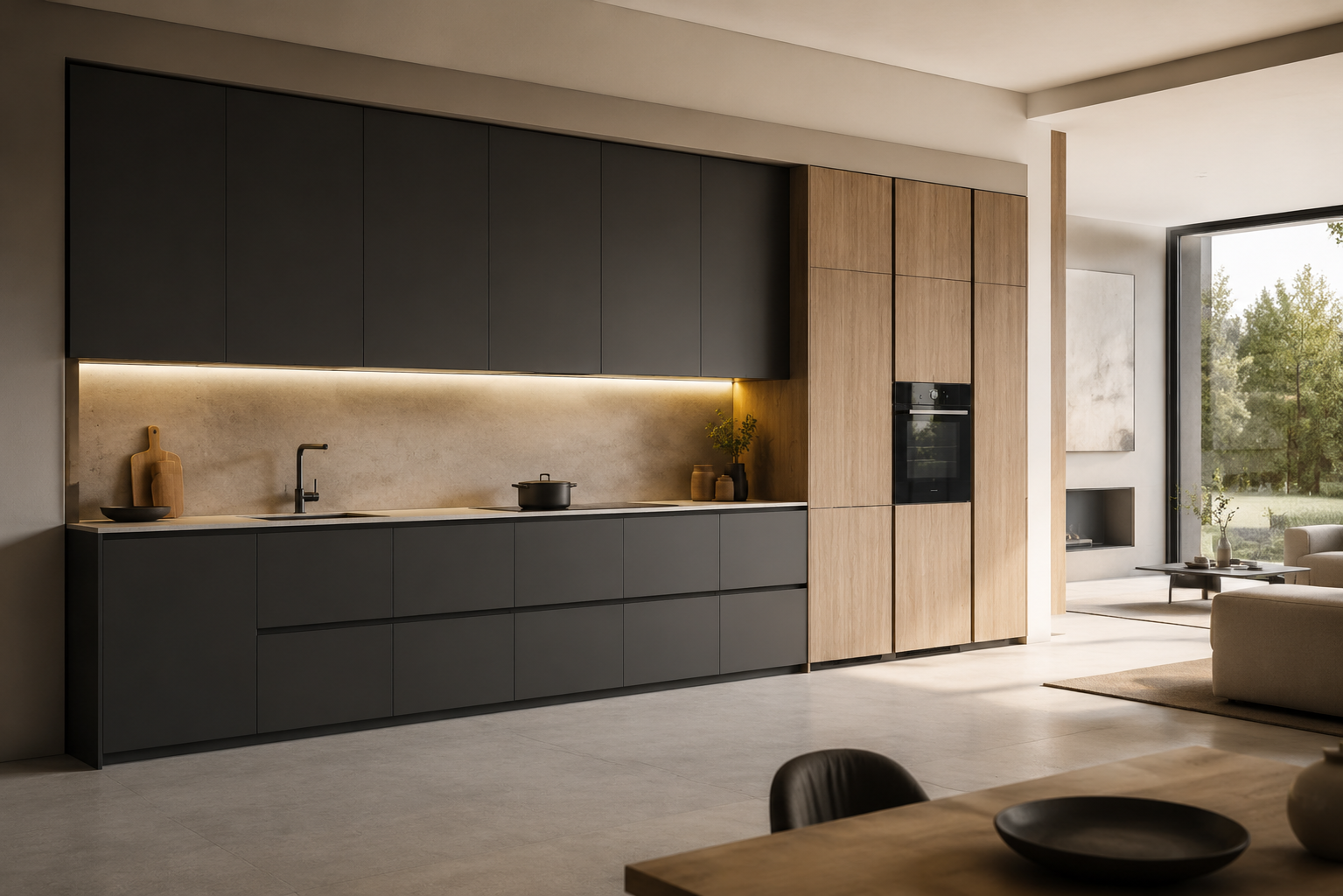 Rendering di cucina sviluppato durante la progettazione
